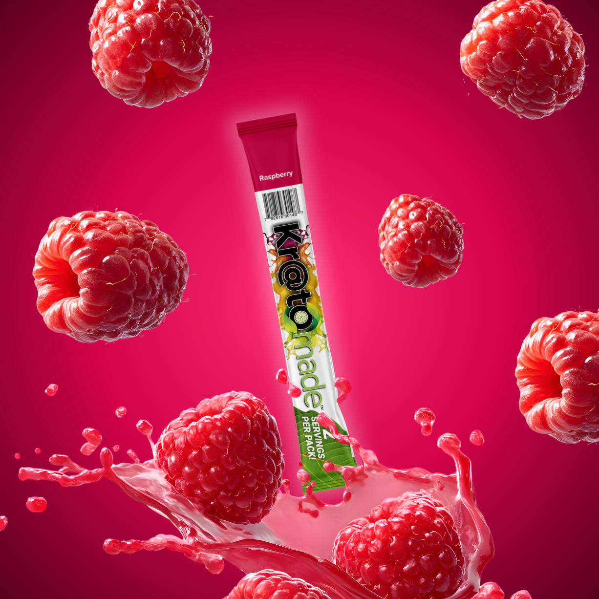 KMade Raspberry drink mix stick pack